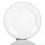 NAMIZNA DEKORACIJA GLOSSTYLE KROŽNIK FI 33 BELI/SREBRN I IZ UMETNE MASE