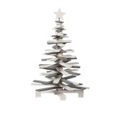 NAMIZNA DEKORACIJA GLOSSTYLE LESENA JELKA SIVO BELA 38 CM