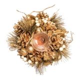 NAMIZNA DEKORACIJA GLOSSTYLE SVEČNIK FI 19 CM ZLATI S STEKLENIM KOZARČKOM