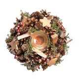 NAMIZNA DEKORACIJA GLOSSTYLE SVEČNIK FI 20 CM RDEČI S STEKLENIM KOZARČKOM