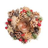 NAMIZNA DEKORACIJA GLOSSTYLE SVEČNIK FI 20 CM RDEČI S STEKLENIM KOZARČKOM