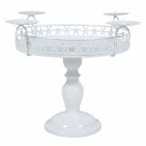 NAMIZNA DEKORACIJA R+W PODSTAVEK KOVINSKI 38X28 CM VIŠINE BELI ZA 4 SVEČE