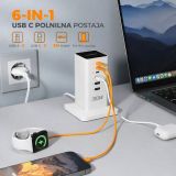 NAMIZNA POLNILNA POSTAJA TESSAN CS04-EU-WH Z 3X USB-C IN 3X USB-A ,30W