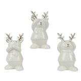 NAMIZNI OKRASEK DECORIS JELEN PORCELAN BEL 4.6X6X11 CM. SORT