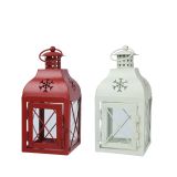 NAMIZNI OKRASEK DECORIS LANTERNA, RDEČA ALI BELA 9X9X20 CM. SORT