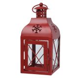 NAMIZNI OKRASEK DECORIS LANTERNA, RDEČA ALI BELA 9X9X20 CM. SORT