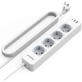 NAMIZNI RAZDELILEC TESSAN 307C 4X VTIČNICA, 2X USB-A, 1X USB-C, STIKALO