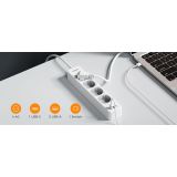 NAMIZNI RAZDELILEC TESSAN 307C 4X VTIČNICA, 2X USB-A, 1X USB-C, STIKALO