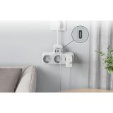 NAMIZNI RAZDELILEC TESSAN 323X-C 3X VTIČNICA, 2X USB-A, 1X USB-C, 15 CM KABEL