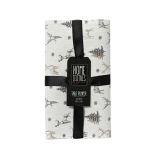 NAMIZNI TEKAČ DECORIS 30X150 CM, BOMBAŽ, BEL, SMREČICE IN JELENČKI