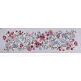 NAMIZNI TEKAČ URH MIRO 40X140 CM MINT RDEČE CVETLICE VEZEN