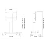 MOBILNO STOJALO ZA ZASLON NEOMOUNTS 42-100" 130 KG, MOTORIZIRANO, PLASMA-M2250SILVER