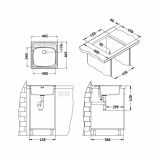 NERJAVNO POMIVALNO KORITO ALVEUS BASIC 130, SATIN 465X465 MM
