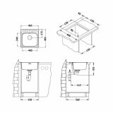 NERJAVNO POMIVALNO KORITO ALVEUS BASIC 140, SATIN 465X465 MM