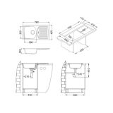 NERJAVNO POMIVALNO KORITO ALVEUS BASIC 150, NAT 780X435 MM IZTOK 88.9 MM
