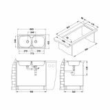 NERJAVNO POMIVALNO KORITO ALVEUS BASIC 70, SATIN 860X435 MM