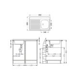 NERJAVNO POMIVALNO KORITO ALVEUS CLASSIC 50, NAT 900X600 MM DESNI