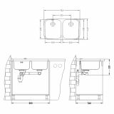 NERJAVNO POMIVALNO KORITO ALVEUS DUO 30, SATIN 752X440 MM