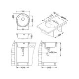 NERJAVNO POMIVALNO KORITO ALVEUS FORM 30, LEINEN FI 510 MM