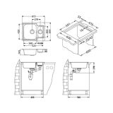 NERJAVNO POMIVALNO KORITO ALVEUS LINE 50, NAT 615X500 MM