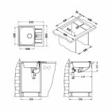 NERJAVNO POMIVALNO KORITO ALVEUS LINE 60, SATIN 615X500 MM