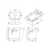NERJAVNO POMIVALNO KORITO ALVEUS LINE 90, LEINEN 790X500 MM