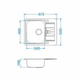 NERJAVNO POMIVALNO KORITO ALVEUS LINE MAXIM 60, SATIN 615X500 MM