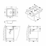 NERJAVNO POMIVALNO KORITO ALVEUS LINE MAXIM 60, SATIN 615X500 MM