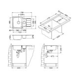 NERJAVNO POMIVALNO KORITO ALVEUS LINE MAXIM 70, SATIN 795X505 MM FS