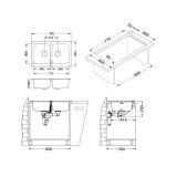 NERJAVNO POMIVALNO KORITO ALVEUS LINE MAXIM 90, SATIN 795X505 MM