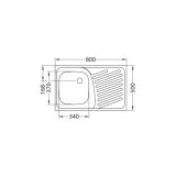 NERJAVNO POMIVALNO KORITO ALVEUS PRAKTIK 120, SATIN 790X500 MM