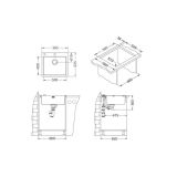 NERJAVNO POMIVALNO KORITO ALVEUS PURE 70, SATIN 565X525 MM