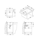 NERJAVNO POMIVALNO KORITO ALVEUS PURE UP 20, SATIN 465X525 MM
