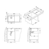 NERJAVNO POMIVALNO KORITO ALVEUS PURE UP 50, SATIN 860X525 MM LEVI