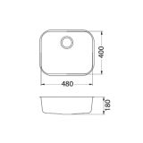 NERJAVNO POMIVALNO KORITO ALVEUS VARIANT 10, SATIN 480X400 MM FS