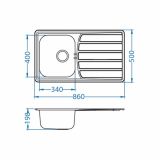 NERJAVNO POMIVALNO KORITO ALVEUS ZOOM MAXIM 30, SATIN 860X500 MM