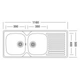 NERJAVNO POMIVALNO KORITO SINK SOLUTION A LINE 1160X500