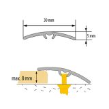 NIVOJSKI ALU PROFIL CEZAR 30MM 0.9M ŠAMPANJEC