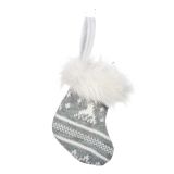 OKRASEK ZA JELKO GLOSSTYLE NOGAVICA 14 CM SIVA SORTIRANO 2 DEKORJA