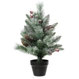 NOVOLETNA JELKA DECORIS 45 CM, LEDENA Z JAGODAMI WINDHAM MINI