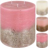 TOP SVEČA EH 14X14 CM ROZA/BELA RUSTIC