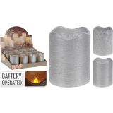 SVEČA BREZ PLAMENA EH 7X9 CM SREBRNA LED