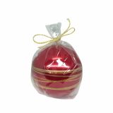 NOVOLETNA SVEČA MULLER GOLDEN RINGS OKROGLA 100 MM METALIC RDEČA