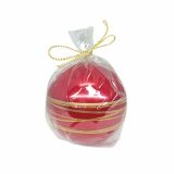 NOVOLETNA SVEČA MULLER GOLDEN RINGS OKROGLA 100 MM METALIC RDEČA