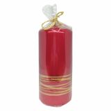 NOVOLETNA SVEČA MULLER GOLDEN RINGS TOP 80/180 MM METALIC RDEČA