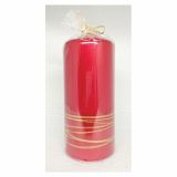 NOVOLETNA SVEČA MULLER GOLDEN RINGS TOP 80/180 MM METALIC RDEČA