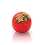 NOVOLETNA SVEČA MULLER OKROGLA EVE 80 MM RDEČA