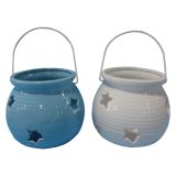 NOVOLETNI SVEČNIK GLOSSTYLE LANTERNA 11.5 CM SORT. PORCELAN13.5X13.5X11.5 CM