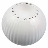 NOVOLETNI SVEČNIK GLOSSTYLE SVEČNIK KROGLA FI 11 CM BELI Z OBROBO