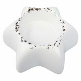 NOVOLETNI SVEČNIK GLOSSTYLE SVEČNIK ZVEZDA 8.7X8.7X4 CM BELI Z OBROBO